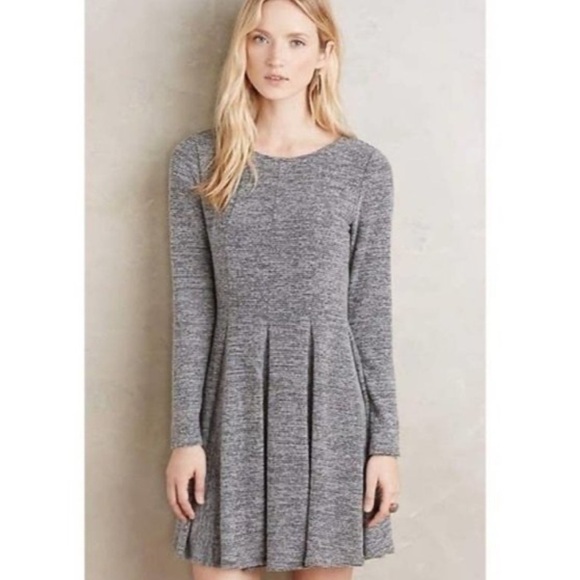 Anthropology Dolan Fit and Flare Dress Gray Long Sleeve Womens Size Small - Picture 6 of 16